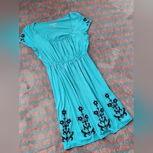 Roper Western Style Floral Embroidered Rayon/Cotton Sundress Size Medium